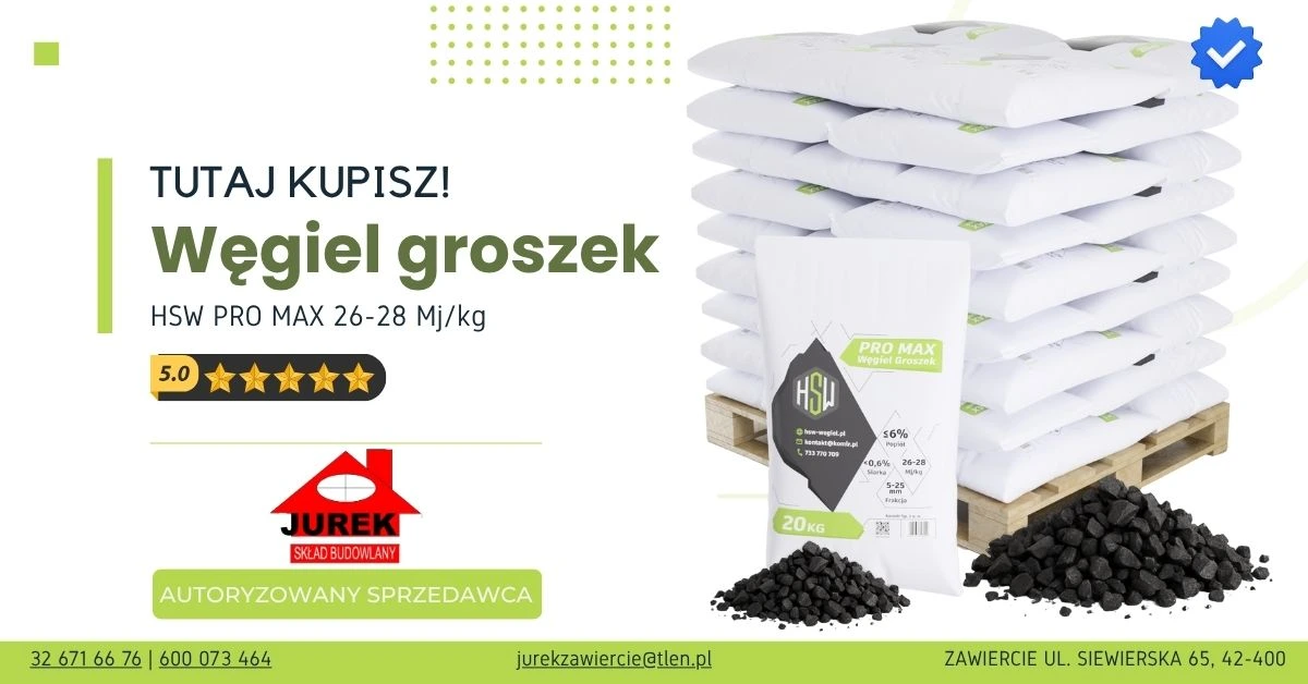 Węgiel groszek ekogroszek zawiercie powiat zawierciański firma budowlana jurek baner